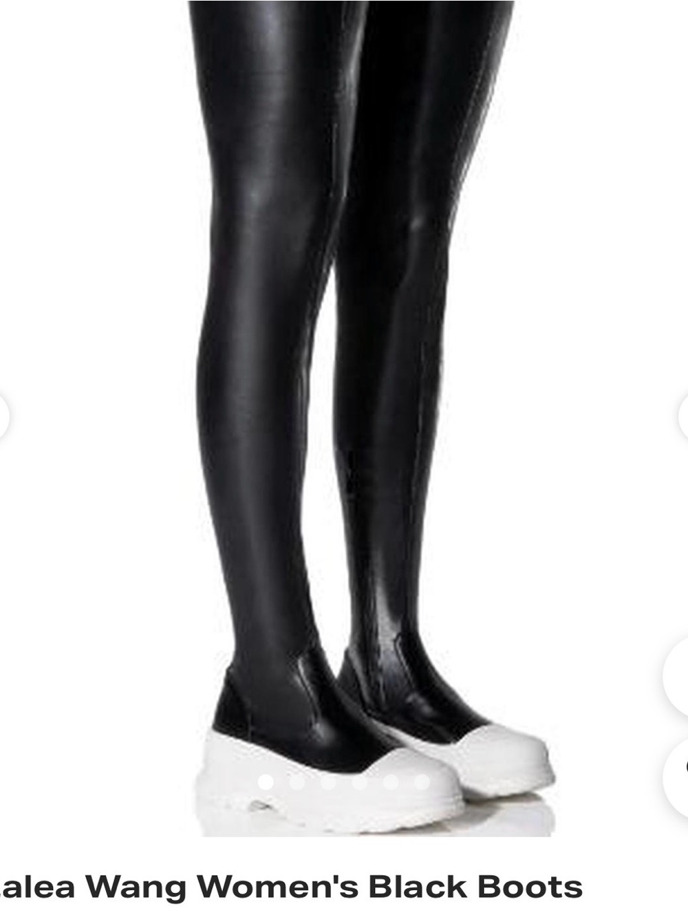 AKIRA Black Over-the-Knee Boots with White Platform Sole